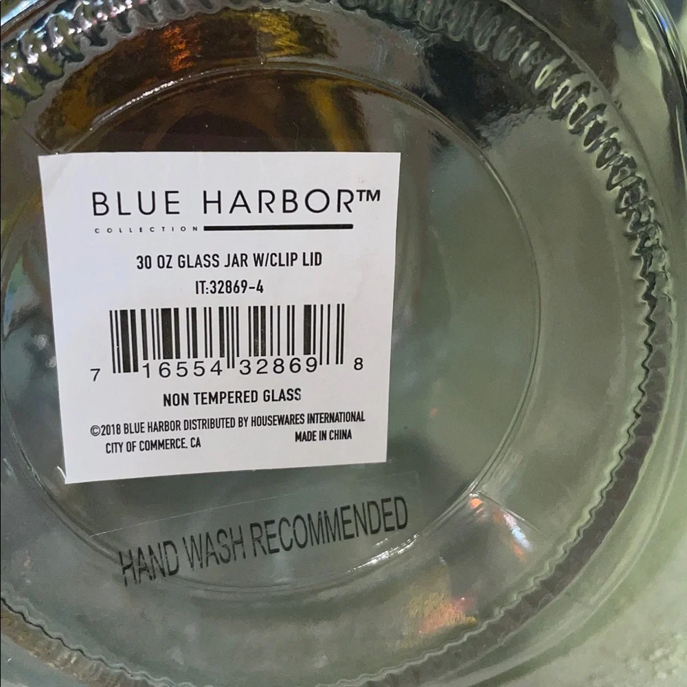 Blue Harbor 30 oz glass storage jar for dog treats